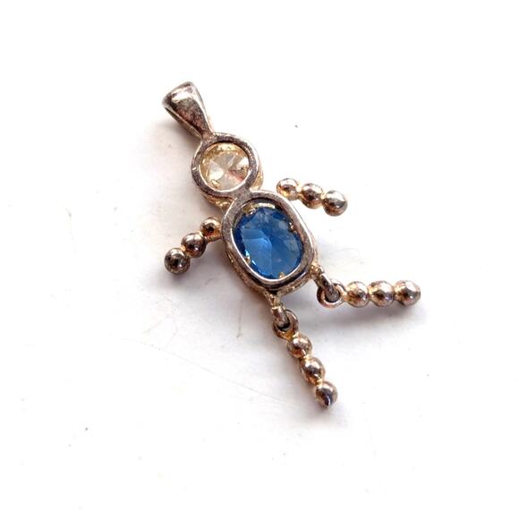 Vintage 925 Sterling Silver September Birthstone Mother's Necklace Pendant - Picture 2 of 4